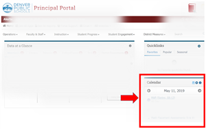 Screenshot of Principal Portal 